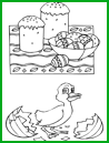 Coloriage à imprimer, friandises de Pâques