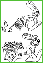 Coloriage à imprimer, le lapin de Pâques