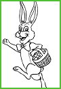 Coloriage à imprimer, le lapin de Pâques