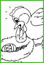 Coloriage à imprimer, une poule et un nid