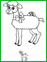 Coloriage, l'agneau de Pâques