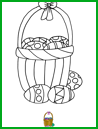 Coloriage, le panier d'oeufs de Pâques