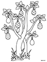 Coloriage à imprimer, un arbre de Pâques