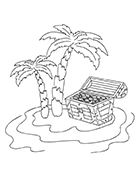 Coloriage à imprimer, l'île au trésor
