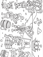 Coloriage à imprimer, l'île aux pirates