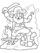 Coloriage à imprimer, le capitaine des pirates