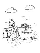 Coloriage à imprimer, la toilette du pirate