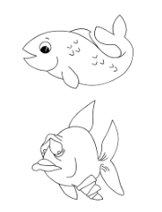 Coloriage à imprimer, des poissons