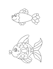 Coloriage à imprimer, des poissons