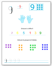 Apprendre à écrire le chiffre 9