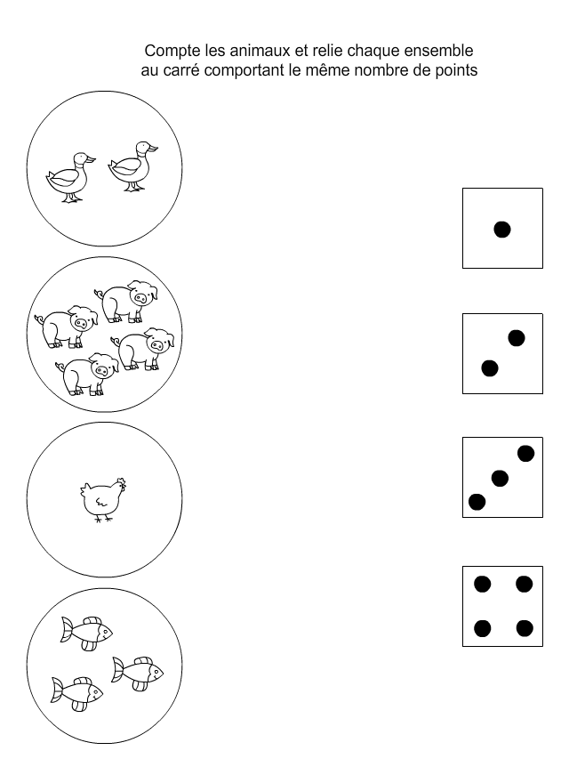 Exercice pour apprendre à compter en classe de maternelle