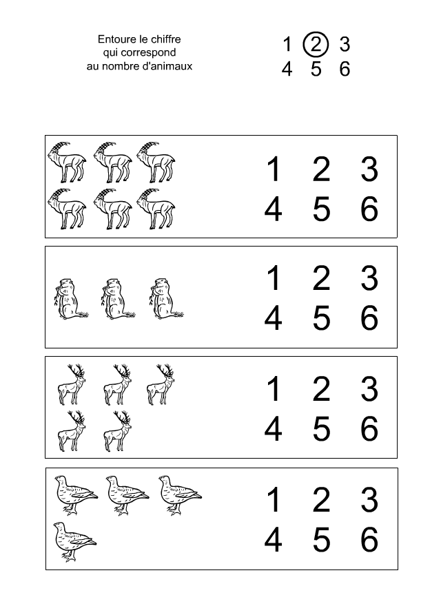 Apprendre à compter, exercice 3