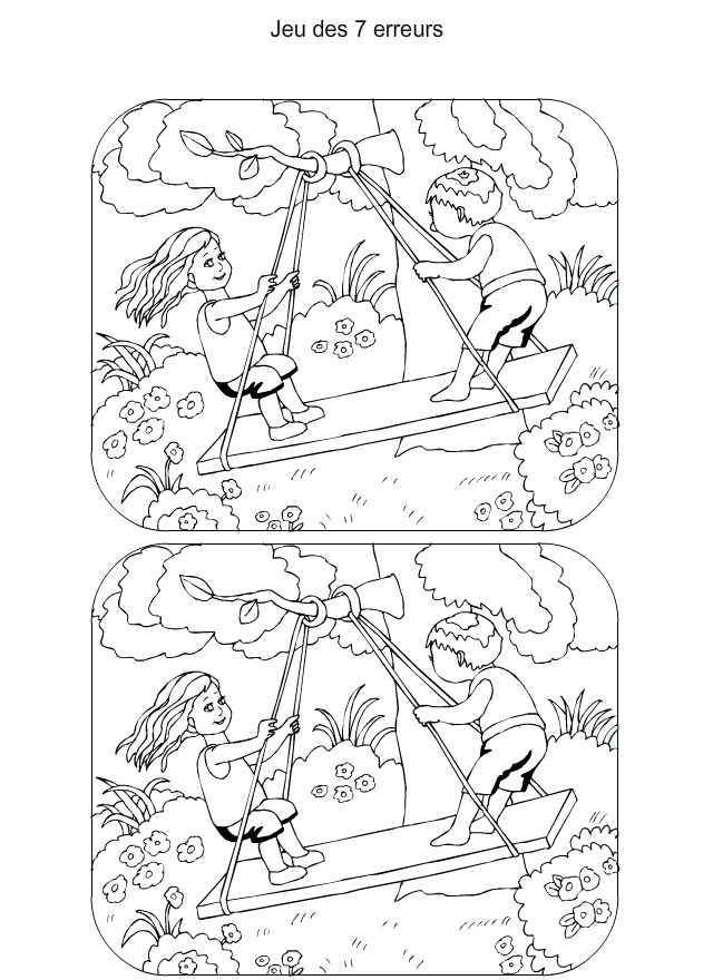 La balançoire Jeu des différences, la balançoire