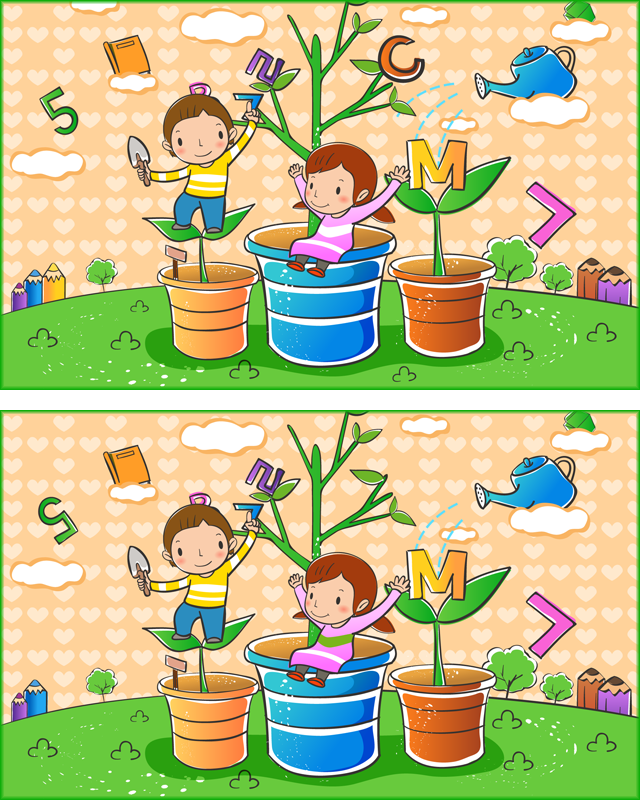 Les enfants Jeu des différences à imprimer, les enfants