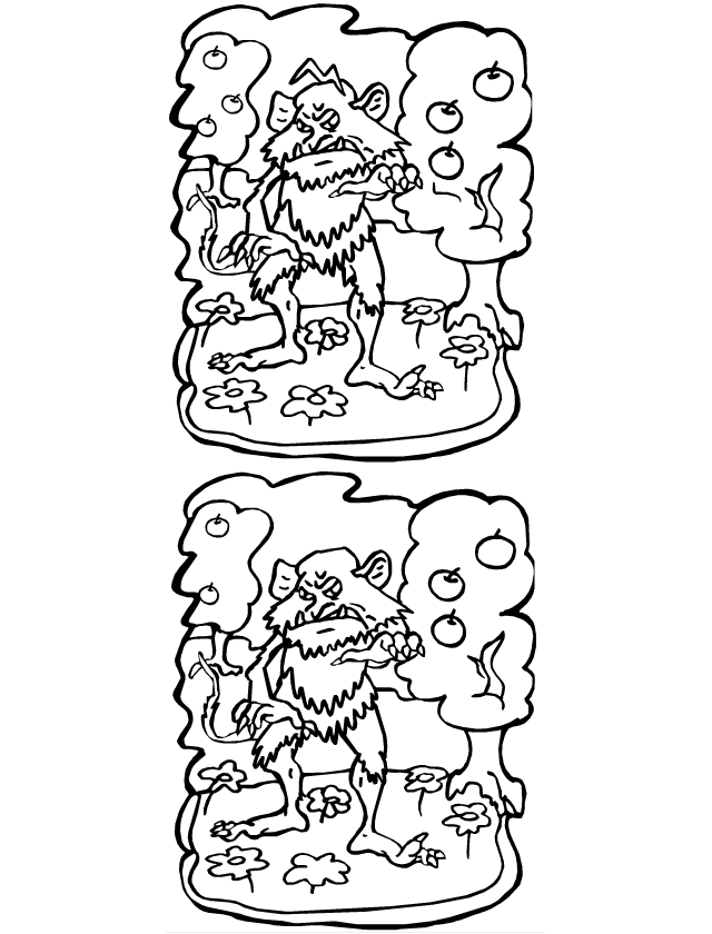 Jeu des différences, le monstre
