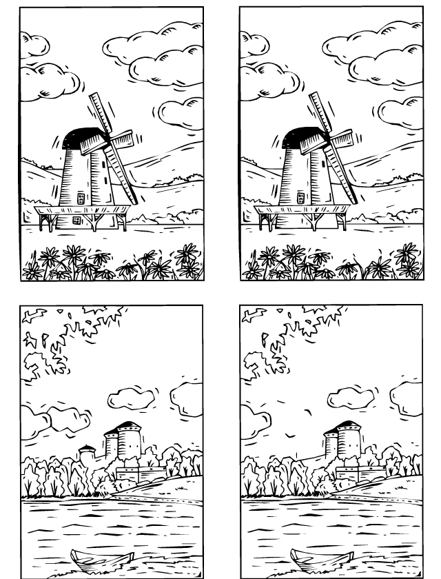Le moulin Jeu des différences, le moulin