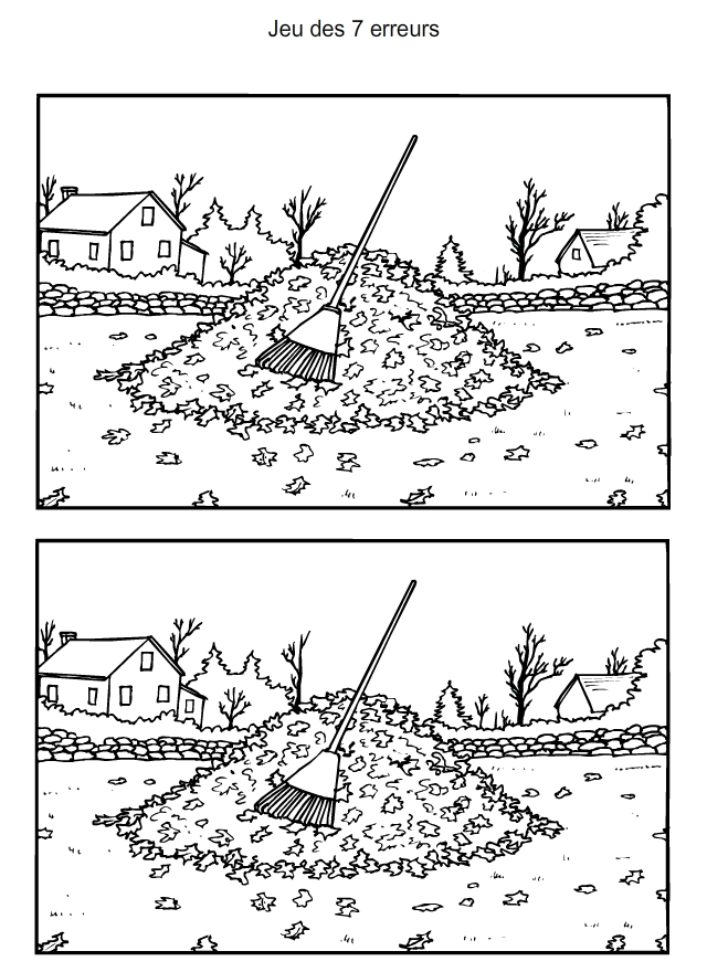 En automne Jeu des différences, l'automne