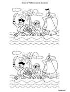 Jeu des 7 différences à imprimer, les pirates