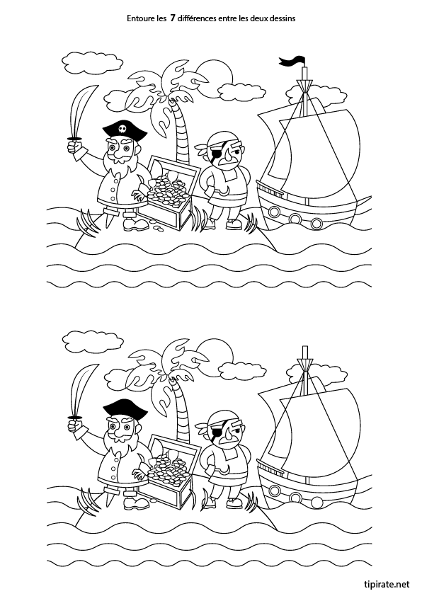 Jeu des 7 erreurs, les pirates