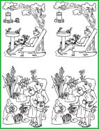 Jeu des différences, au jardin
