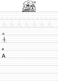 Lettre A en majuscule et minuscule