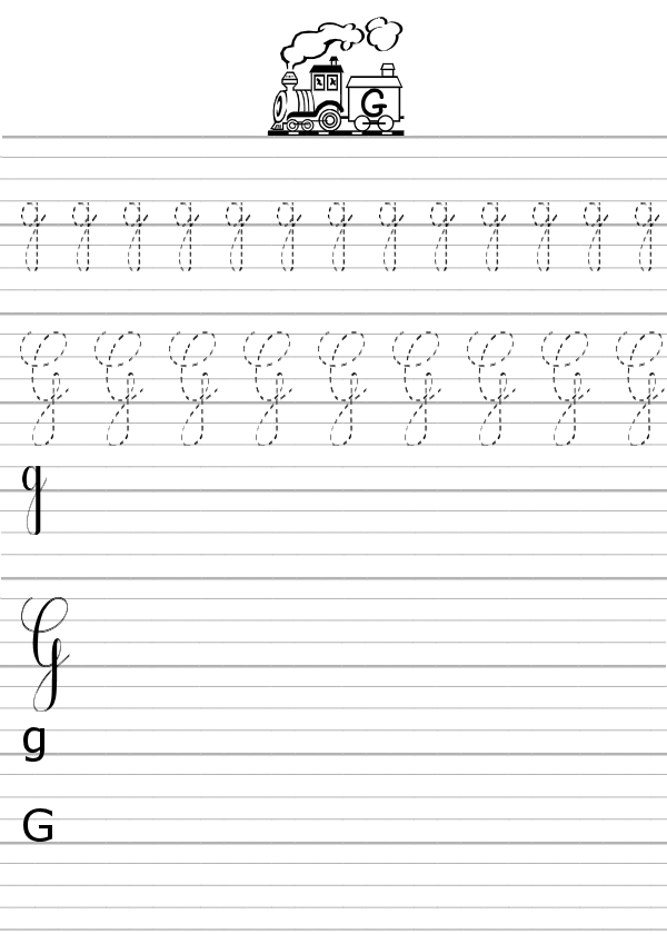Apprendre à écrire la lettre G en majuscule et minuscule