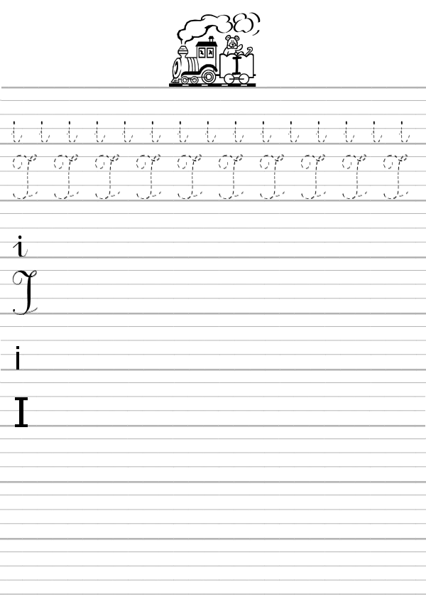 Apprendre à écrire la lettre I en majuscule et minuscule