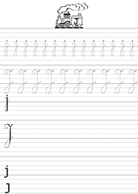 Ecrire la lettre J en majuscule et minuscule