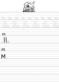 Ecrire la lettre M en majuscule et minuscule