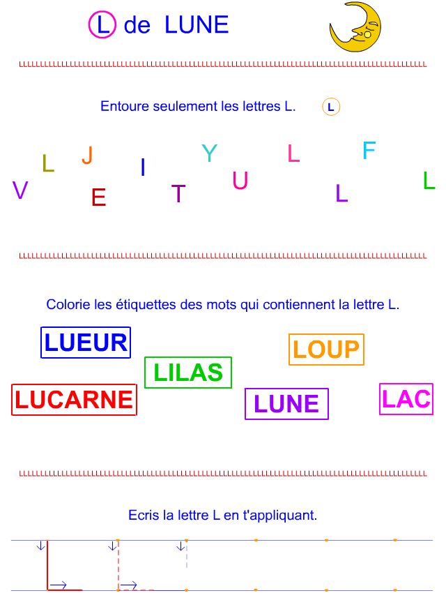 Lettre L en lettre bâton Lettre L en lettre bâton