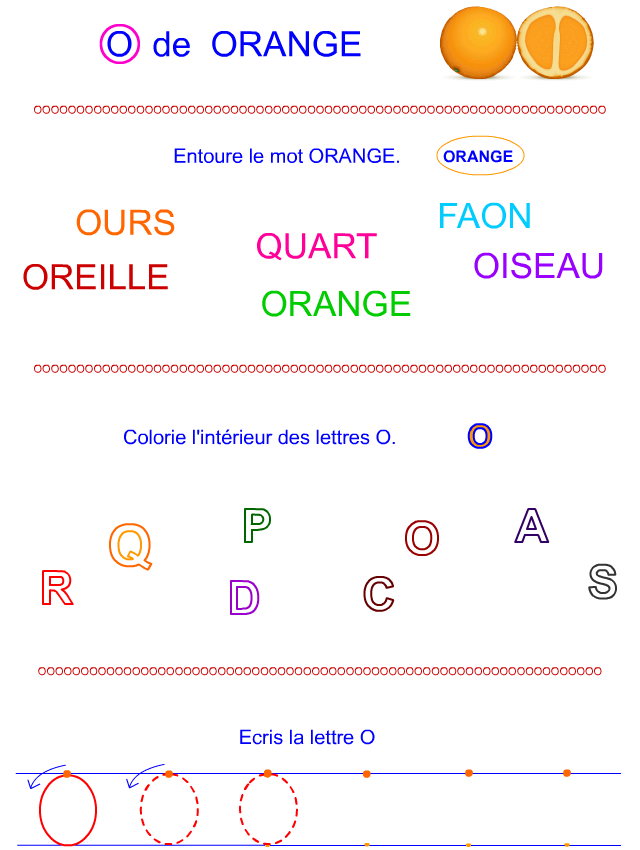 Lettre O en lettre bâton Lettre O en lettre bâton