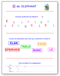 Lettre E en majuscule d'imprimerie