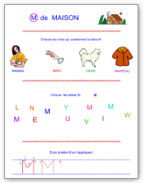 Lettre M en majuscule d'imprimerie