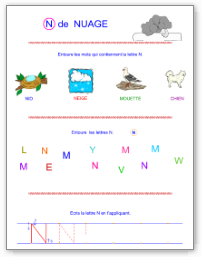 Lettre N en majuscule d'imprimerie