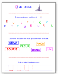 Lettre U en majuscule d'imprimerie