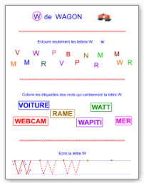 Lettre W en majuscule d'imprimerie