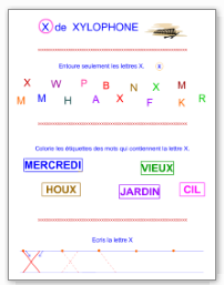 Lettre X en majuscule d'imprimerie