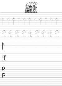 Ecrire la lettre P en majuscule et minuscule