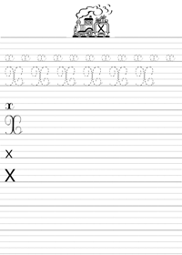 Ecrire la lettre X en majuscule et minuscule