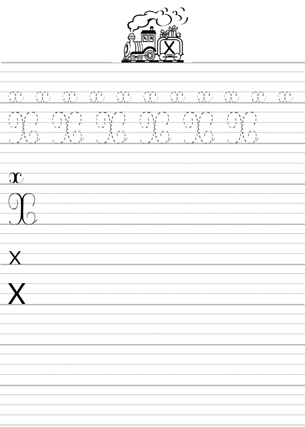 Apprendre à écrire la lettre X en majuscule et minuscule