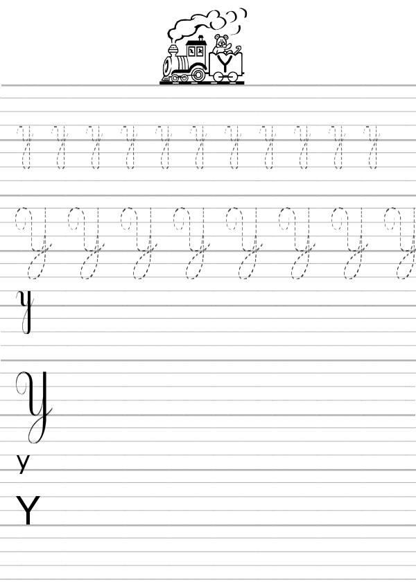 Apprendre à écrire la lettre Y en majuscule et minuscule
