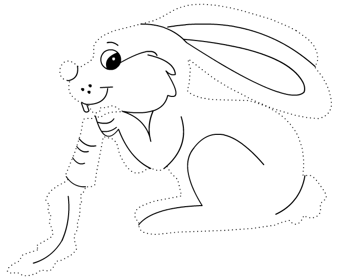 Dessin en pointillés, le lapin