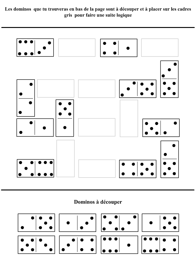 Jeu de dominos à découper