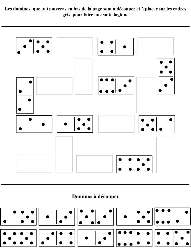 Jeu de dominos à découper