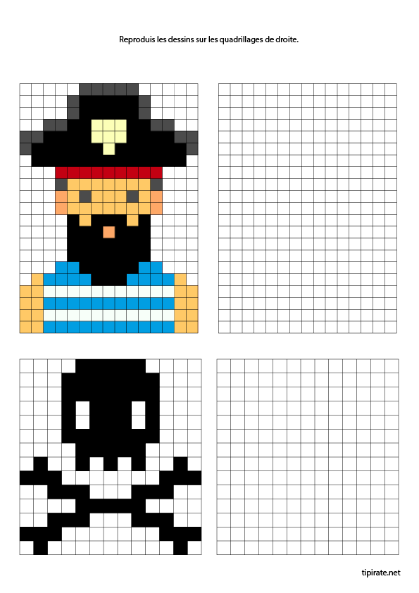 Jeu gratuit à imprimer, pixle art facile