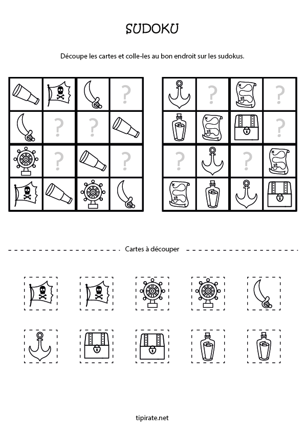 Grille de sudoku facile, fiche à imprimer Jeu gratuit à imprimer, cherche et trouve