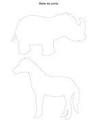 Dessin en pointillés, les animaux