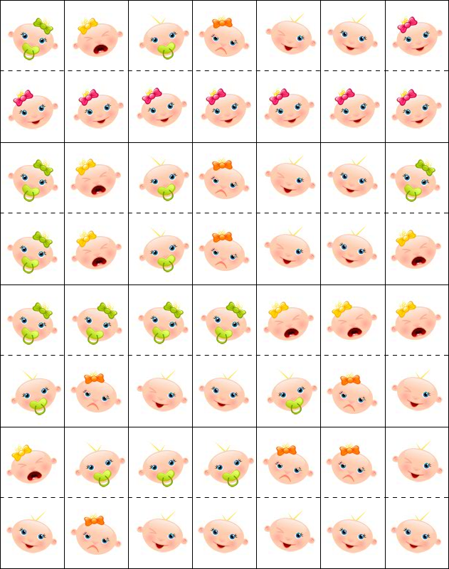 Les expressions des visages Jeu de dominos, les expressions des visages
