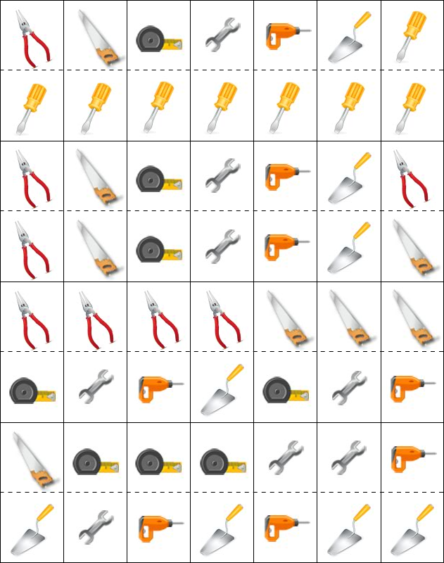 Les outils Jeu de dominos, les outils