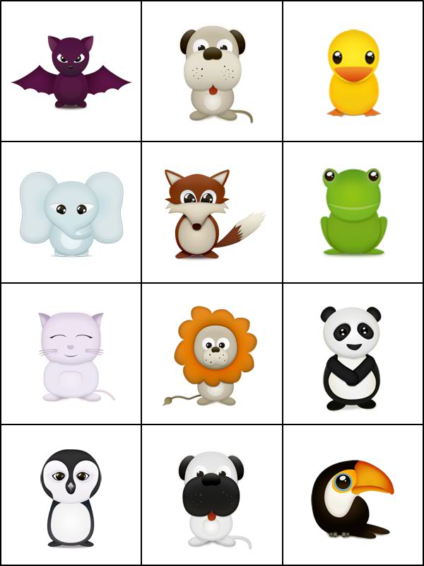 Jeu de mémoire, les animaux Jeu de mémoire, les animaux